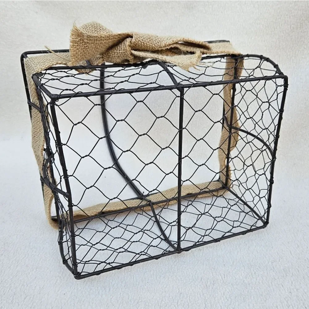 Large Bronze Metal Basket With Handle